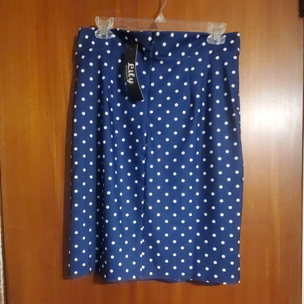 Polka dot pencil skirt